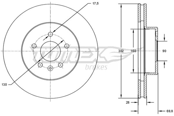 Brzdový kotúč TOMEX Brakes